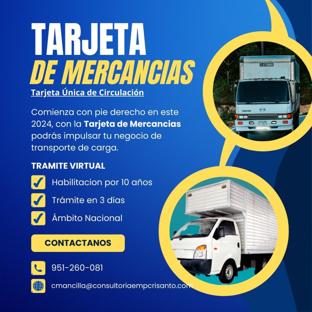 Tarjeta de Mercancias del Ministerio de Transportes y Comunicaciones